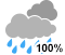 Rain at times heavy (100%)