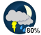 A few showers or thunderstorms. (80%)